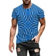 thumbnail image 1 of JINMGG Mens Tops under $5,Men's Fashion Summer Neckline T-Shirt 3D Printing Pattern Short Sleeve,Blue S, 1 of 5