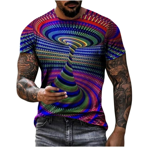 JINMGG Mens Tops under $5,Men's Unisex Daily T Shirt 3D Print Graphic Prints Animal Print Long Sleeve Tops Casual Bloue,Blue XXL