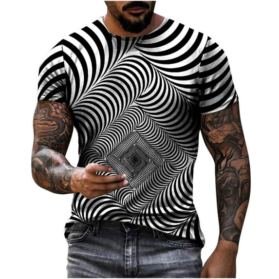 JINMGG Mens Tops under $5,Men's Unisex Daily T Shirt 3D Print Graphic Prints Animal Print Long Sleeve Tops Casual Bloue,White XXXXXXL