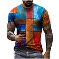 thumbnail image 1 of JINMGG Mens Tops under $5,Men's Unisex Daily T Shirt 3D Print Graphic Prints Cross Print Short Sleeve Tops Casual Blouse,Blue XXXXXL, 1 of 9