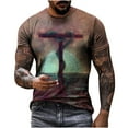 thumbnail image 1 of JINMGG Mens Tops under $5,Men's Unisex Daily T Shirt 3D Print Graphic Prints Cross Print Short Sleeve Tops Casual Blouse,Gray XXXXXL, 1 of 9