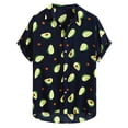 thumbnail image 1 of JINMGG Mens Tops under $5,Mens Funny Printed Turn Down Collar Short Sleeve Casual Shirts,Black M, 1 of 7
