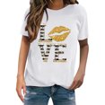 thumbnail image 1 of JINMGG Mens Tops under $5,Unisex Crewneck T-Shirts LOVE Print Classic Comfortable Blouses Valentines Tops,White XXXXL, 1 of 5