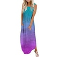 thumbnail image 1 of JINMGG Plus Clearance Items, Dresses for Women 2023,Women's Gradual Sleeveless Round Neck Long Dress, 1 of 5
