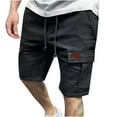 thumbnail image 1 of JINMGG Shorts for Men Plus Size Men's Summer Solid Five Points Large Size Cotton Linen Pants Casual Pants Clearance $5, 1 of 3