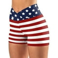 thumbnail image 1 of JINMGG Shorts for Women Clearance $5 Fashion Womens High Waist American Flag Printed Cross Sport Yoga Short Pants Red XXL, 1 of 1