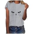 thumbnail image 1 of JINMGG Shorts for Women Clearance $5 Women's Casual Loose Round Neck Shorts Sleeve Letter Print Top Blouse T-Shirt Gray M, 1 of 4