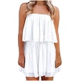 thumbnail image 1 of JINMGG Shorts for Women Clearance $5 Women's Sexy Sleeveless Suspender with Open Back Wide Leg Jumpsuit Shorts White XXL, 1 of 6