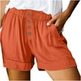 thumbnail image 1 of JINMGG Shorts for Women Clearance $5 Women's Solid Casual Loose Pockets Short Pants Orange XXXL, 1 of 7