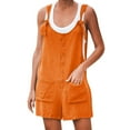 thumbnail image 1 of JINMGG Shorts for Women Clearance $5 Women's Summer Button Cotton and Pocket Suspender Shorts Jumpsuit Strap Pants Orange M, 1 of 7