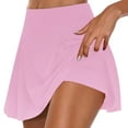 thumbnail image 1 of JINMGG Shorts for Women Clearance $5 Women's Summer Pleated Tennis Skirts Athletic Stretchy Short Yoga Fake Two Piece Trouser Skirt Shorts Pink XXL, 1 of 1