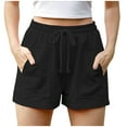 thumbnail image 1 of JINMGG Shorts for Women Clearance $5 Womens Plus Size Drawstring Casual Elastic Waist Pocket Loose Solid Shorts Pants Black M, 1 of 7