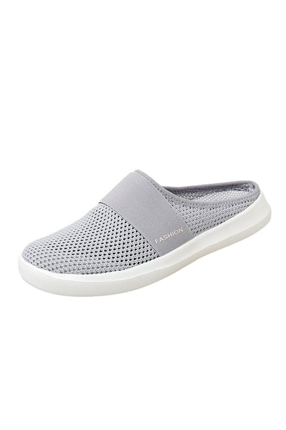 JINMGG Sneakers for Women Plus Clearance Fashion Women's Shoes Breathable Slip-on Mesh Outdoor Leisure Casual Sneakers Gray 39