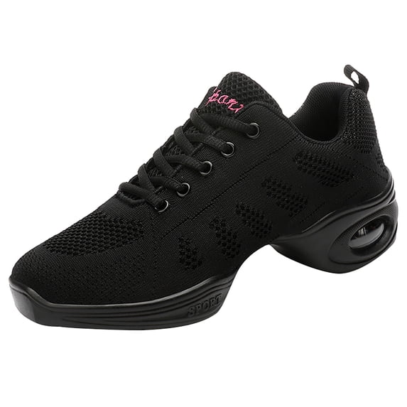 JINMGG Sneakers for Women Plus Clearance Summer Jazz Dance Shoes, Net Surface Exercises, Yoga Shoes, Soft-soled Shoes Black 36