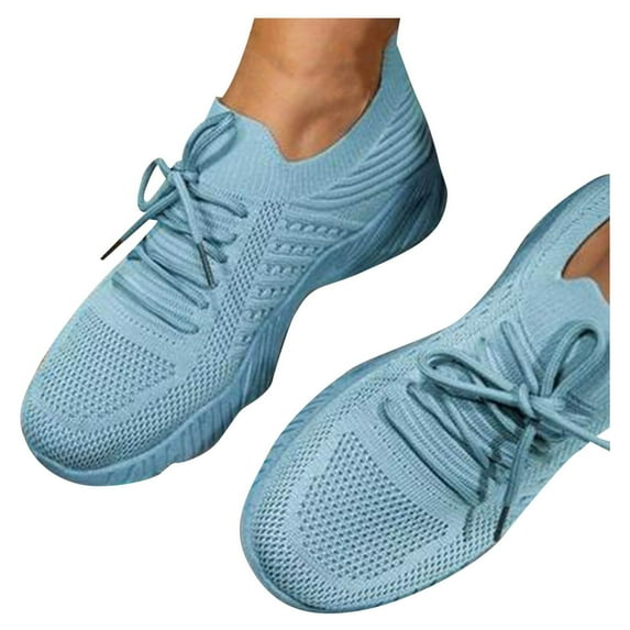 JINMGG Sneakers for Women Plus Clearance Summer Plus Size Fashion Casual Mesh Breathable Women's Sports Shoes Light blue 42
