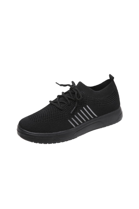 JINMGG Sneakers for Women Plus Clearance Women Lace Up Sneakers Color Solid Color Shoes Plus Size Fashion Sports Casual Shoes Black 40