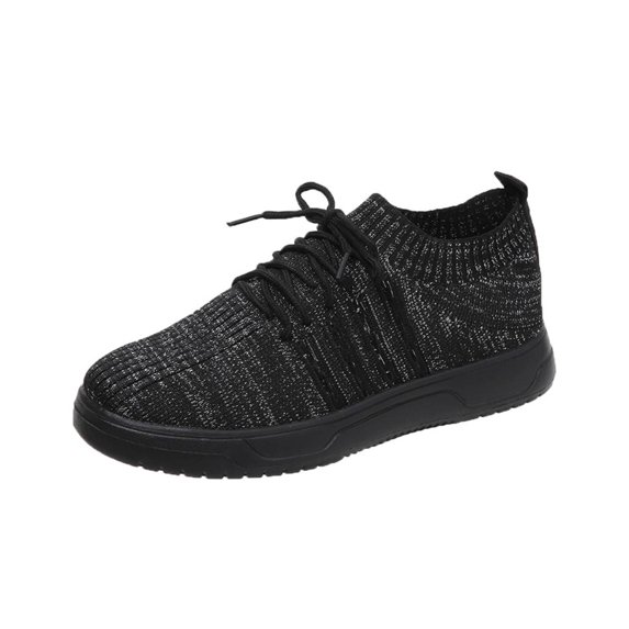 JINMGG Sneakers for Women Plus Clearance Women Lace Up Sneakers Color Solid Color Shoes Plus Size Fashion Sports Casual Shoes Silver 38