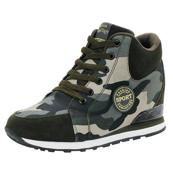 JINMGG Sneakers for Women Plus Clearance Women Outdoor Canvas Casual Camouflage Shoes Thick-Soled Lace-Up Shoes Sneakers Camouflage 40
