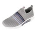 thumbnail image 1 of JINMGG Sneakers for Women Plus Clearance Women's Fashion Casual Rainbow Slip On Mesh Breathable Sport Sneakers Shoes Gray 39, 1 of 7