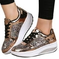 thumbnail image 1 of JINMGG Sneakers for Women Plus Clearance Women's Ladies Wedges Sneakers Sequins Shake Shoes Fashion Girls Sport Shoes Gold 40, 1 of 9