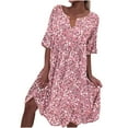 thumbnail image 1 of JINMGG Summer Dresses 2024, Dresses for Women 2024 Women's Casual ShortSleeve Sling Relaxed Casual Short Dress Pink XXXL, 1 of 6