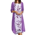 thumbnail image 1 of Omexry Summer Dresses for Women under $10,Fashion Women Casual Floral Printing O-Neck Sleeveless Dress Solid Coat Two-Piece Set, 1 of 6