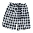 thumbnail image 1 of JINMGG Summer Fall Mens Shorts Clearance,Men Casual Plaid Summer Solid Elastic Waist Cotton-crepe Home Pants Shorts, 1 of 6