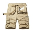 thumbnail image 1 of JINMGG Summer Fall Mens Shorts Clearance,Men Casual Solid Zipper Button Pockets Cropped Cargo Shorts, 1 of 7