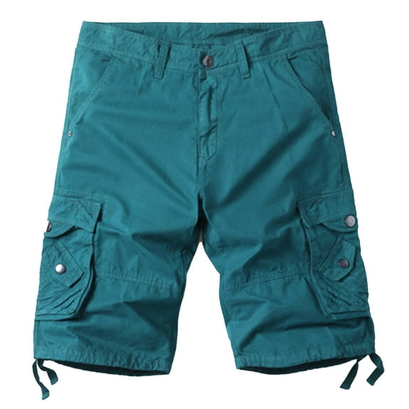 JINMGG Summer Fall Mens Shorts Clearance,Men's Casual Pure Color Outdoors Pocket Beach Work Trouser Cargo Shorts Pant