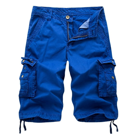 JINMGG Summer Fall Mens Shorts Clearance,Men's Casual Pure Color Outdoors Pocket Beach Work Trouser Cargo Shorts Pant