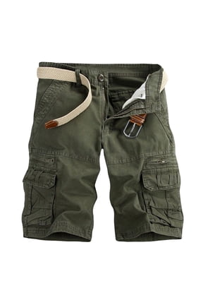 JINMGG Summer Fall Mens Shorts Clearance,Men's Casual Pure Color Outdoors Pocket Beach Work Trouser Cargo Shorts Pant