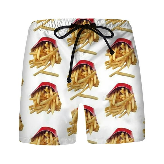 JINMGG Summer Fall Mens Shorts Clearance,Men's Food Realistic 3D Printed Summer Shorts Beach Shorts Beach Swim Shorts