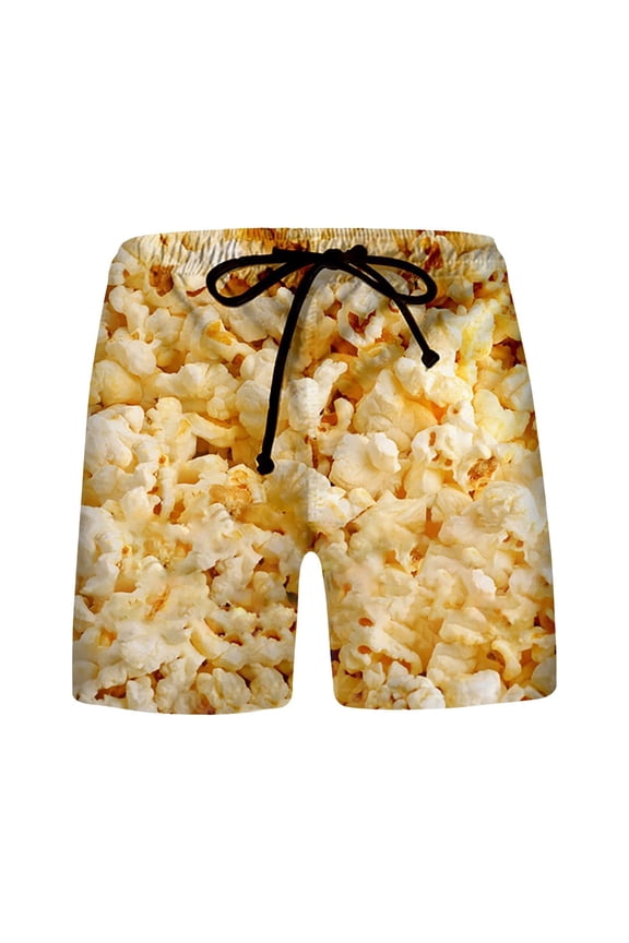 JINMGG Summer Fall Mens Shorts Clearance,Men's Food Realistic 3D Printed Summer Shorts Beach Shorts Beach Swim Shorts