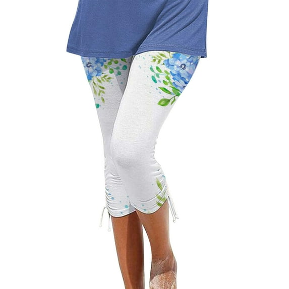 JINMGG Summer Fall Womens Plus Size Clearance $5 Women's Summer Casual Drawstring Printed Cropped Pants