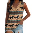 thumbnail image 1 of JINMGG Tank Tops for Women under $5,Fashion Woman V-Neck Sleeveless Blouse T-Shirt Ethnic Retro Printing Loose Tops Yellow L, 1 of 8