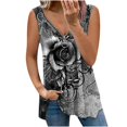 thumbnail image 1 of JINMGG Tank Tops for Women under $5,Fashion Women Summer Print V-Neck T-Shirt Sleeveless Tops Casual Blouse Gray XL, 1 of 4