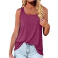 thumbnail image 1 of JINMGG Tank Tops for Women under $5,Ladies Tops Woman Blouses Solid Square Neck V-Neck Summer Sleeveless Tank Tops for Women Purple S, 1 of 8