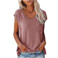 thumbnail image 1 of JINMGG Tank Tops for Women under $5,Women's Sleeveless Tank Tops V Neck Solid Color Casual Shirts Loose Fit Basic Blouse Pink L, 1 of 5
