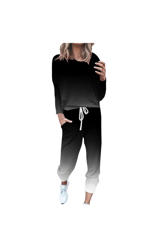 JINMGG Tracksuit for Women Set Plus Size Hoodies Sweatshirt + Pants Sets Sports Wear Leisure Lounge Wear With Pocket Women's Outfits on Clearance Activewear Joggers
