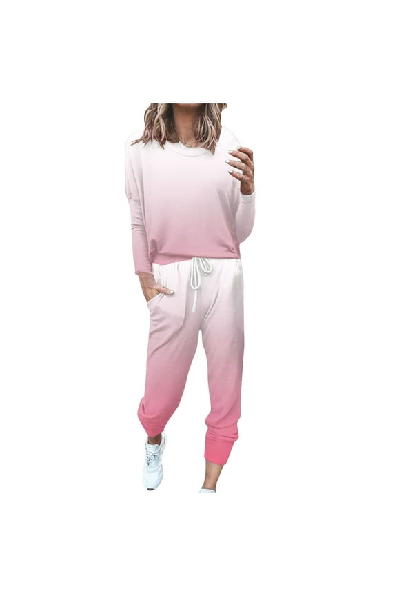 JINMGG Tracksuit for Women Set Plus Size Hoodies Sweatshirt + Pants Sets Sports Wear Leisure Lounge Wear With Pocket Women's Outfits on Clearance Activewear Joggers