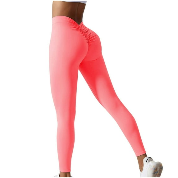 JINMGG Trousers for Women High Waisted Solid Color Casual Slim High Pants with Pokets Fashion Elastic Waist Womens Sports Yoga Pants on Clearance