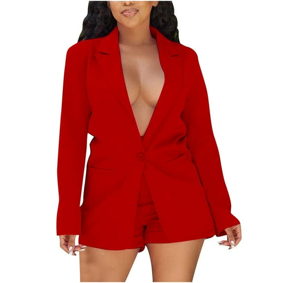 JINMGG Two Piece Outfits Women, 2024 Fashion Fall Clearance Ladies Fashion Casual Leather Wrinkled Elastic and Winter Two Piece Suit Women Red XL