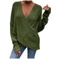 thumbnail image 1 of JINMGG V Neck Sweaters for Women Fall Winter ,Fashion Women Solid Color Long Sleeve Pullove V-Neck Shirt Sweater Tops, 1 of 9
