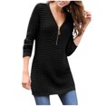 thumbnail image 1 of JINMGG V Neck Sweaters for Women Fall Winter Clearance,Fashion Women Solid V-Neck Winter Autume Warm Knit Sweater Zipper Pullover, 1 of 5