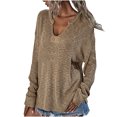 thumbnail image 1 of JINMGG V Neck Sweaters for Women Fall Winter Clearance,Women Fashion Casual Solid V-Neck Long Sleeve Knit Sweater Tops, 1 of 8
