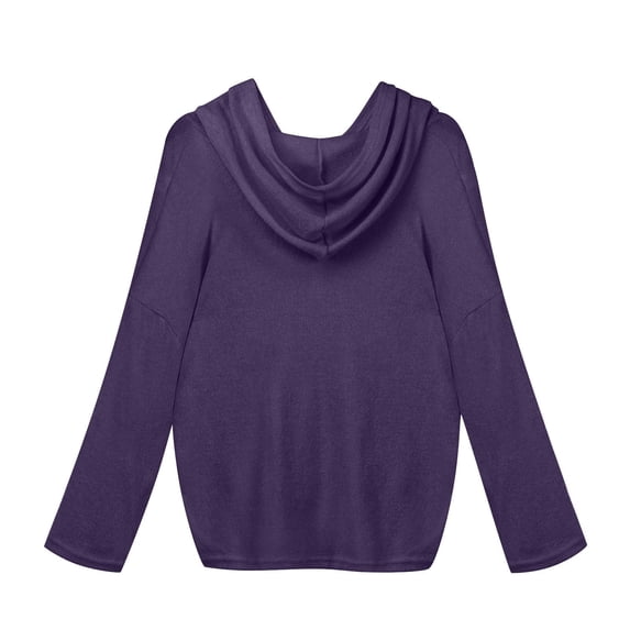 JINMGG V Neck Sweaters for Women Fall Winter Clearance,Women Fashion Loose Large Size Solid Color Hood Long Sleeves Sweater Tops