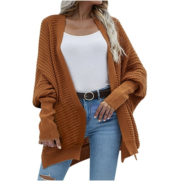 JINMGG V Neck Sweaters for Women Fall Winter Clearance,Women's Fashion and Winter Leisure Long Sleeved Solid Color Knitted Cardigan Sweater Women