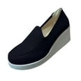 thumbnail image 1 of JINMGG Wedges for Women Plus Clearance Fashion Women Platform Casual Wedge Heel Flat Large Size Hollow Single Shoes Black 41, 1 of 4