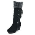 thumbnail image 1 of JINMGG Wedges for Women Plus Clearance Women's After Sanding with Tassels High Boots Sleeves Wedges Snow Boots Black 39, 1 of 6