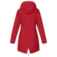 thumbnail image 1 of JINMGG Winter Coats for Women, 2023 Fashion Winter Clearance Plus Size Raincoat Women Waterproof Long Hooded Trench Coats Lined Windbreaker Travel Jacket Outdoor Hooded Jackets Red XXXXXL, 1 of 4